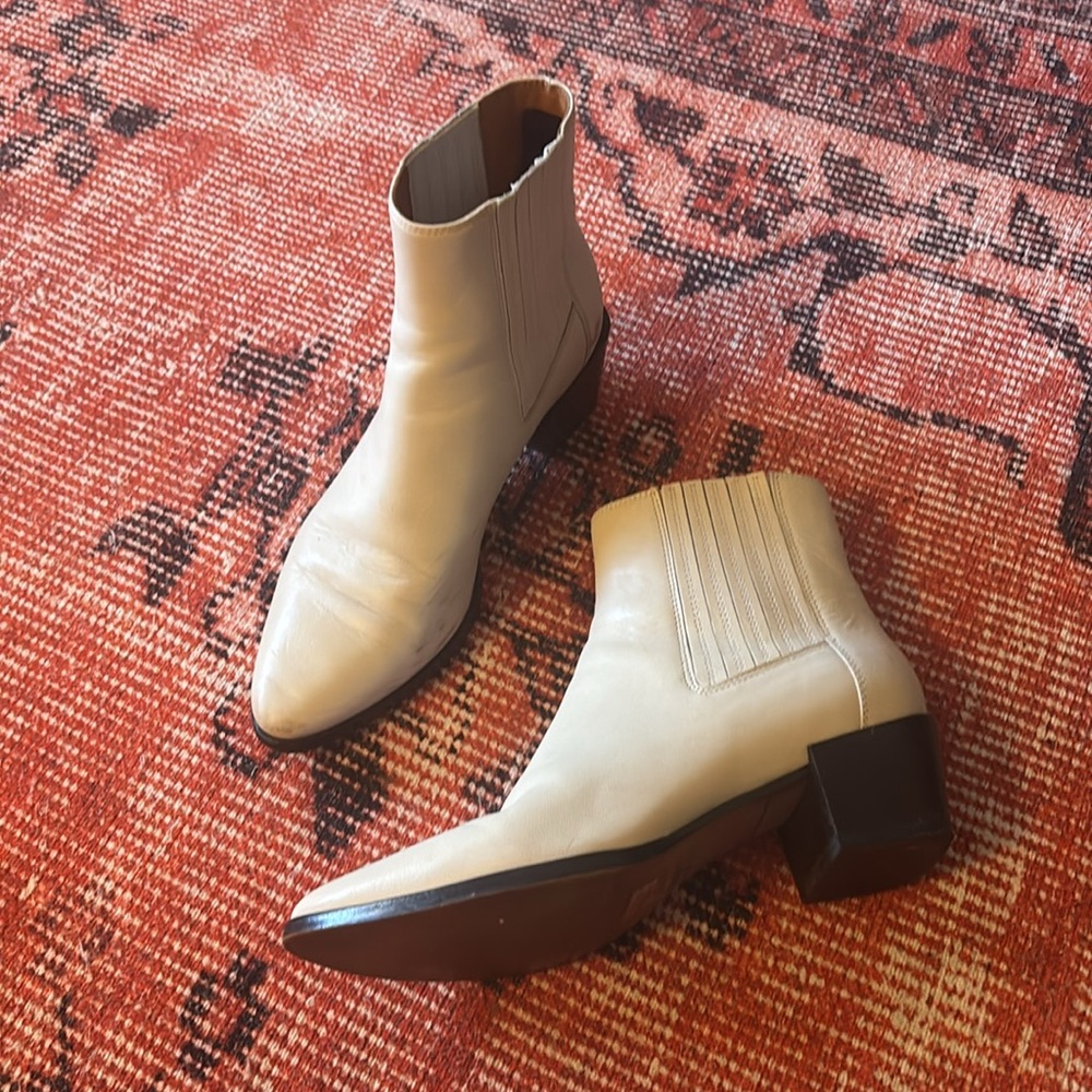 Rag & Bone White Leather Rover Booties - Picture 5 of 13